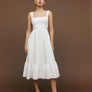 Reformation Bucatini Dress Linen White Size 6